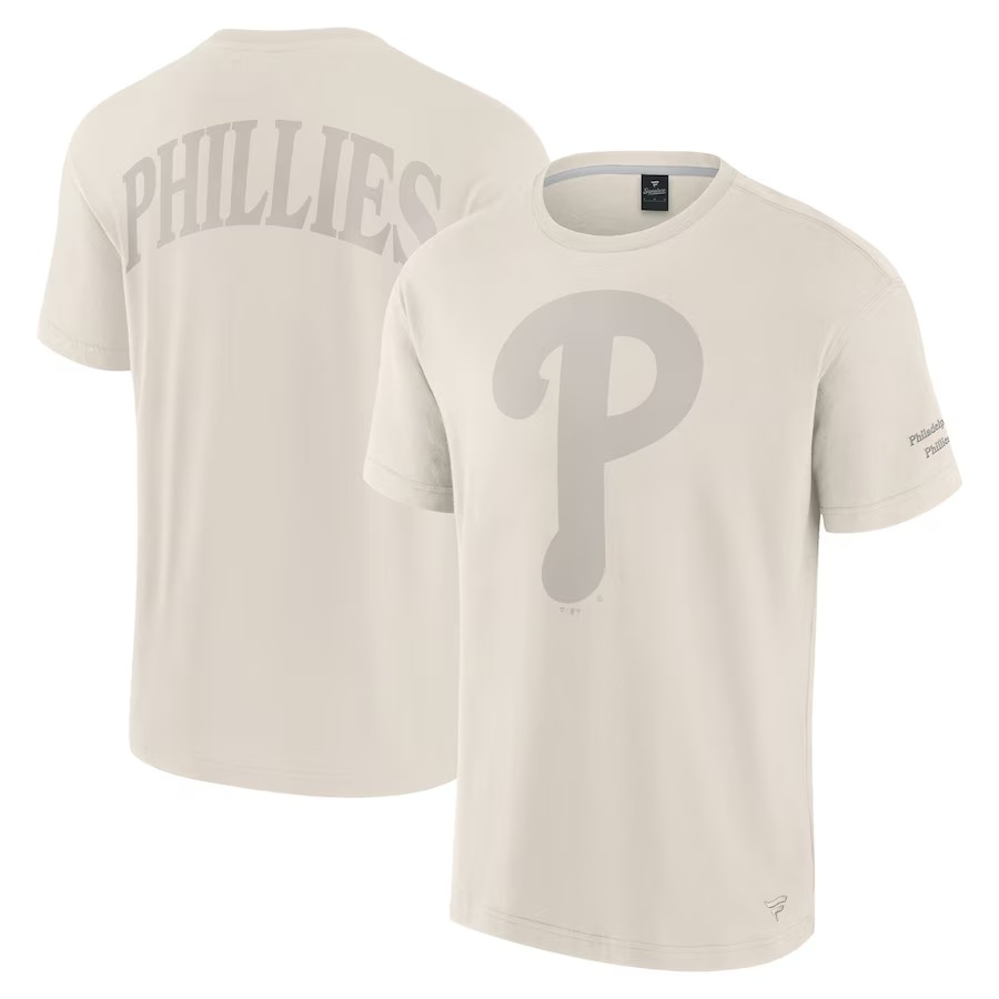 Men's Philadelphia Phillies Fanatics Cream Elements Iconic T-Shirt