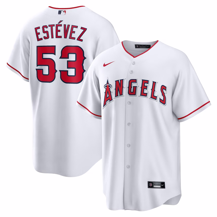 Men's Los Angeles Angels Carlos Estévez Nike White Home  Replica Player Jersey
