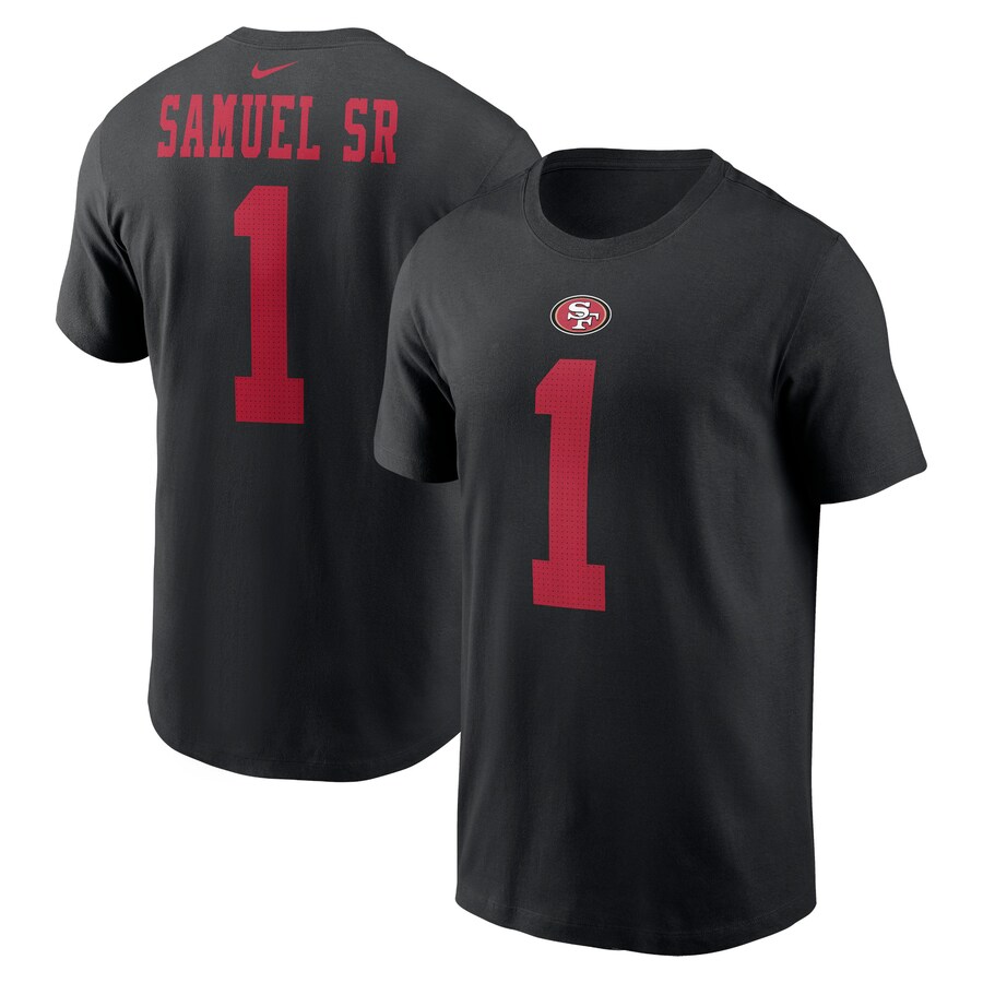 Men's San Francisco 49ers Deebo Samuel Sr Nike Black Player Name & Number T-Shirt