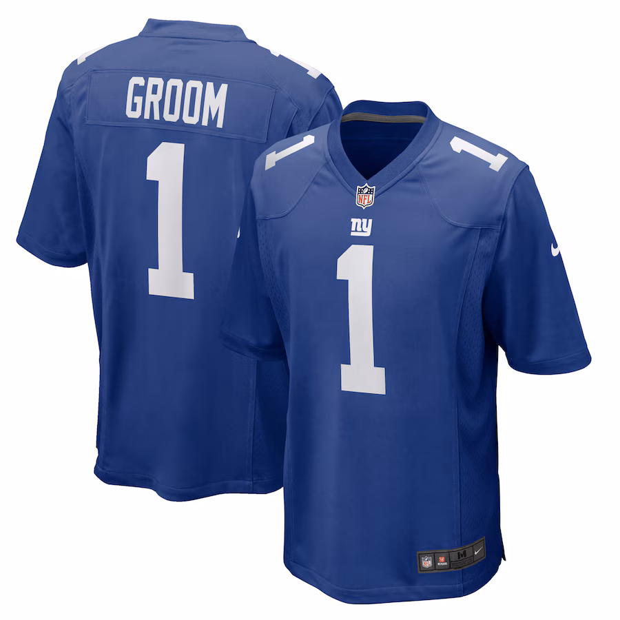 Men's New York Giants Number 1 Groom Nike Royal Game Jersey