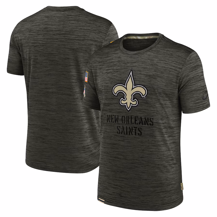 Men's New Orleans Saints Nike Olive Salute to Service Velocity Team T-Shirt