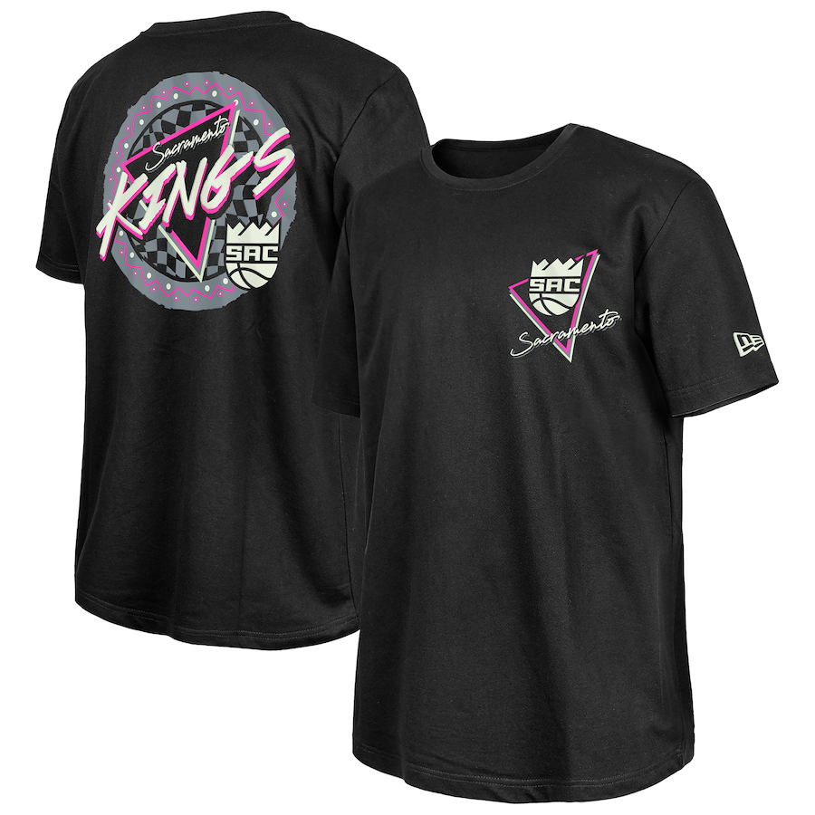 Sacramento Kings  New Era Black Glow-in-the-Dark T-Shirt