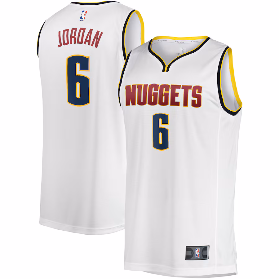 Men's Denver Nuggets DeAndre Jordan Fanatics White Fast Break Player Jersey - Association Edition