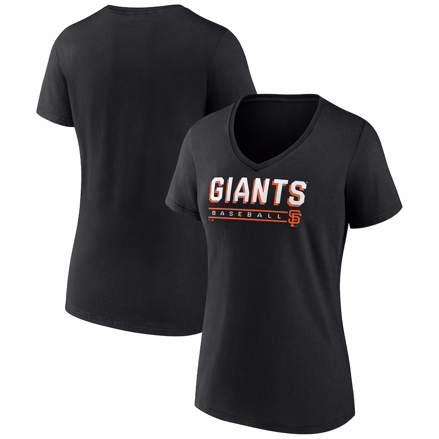Women's San Francisco Giants Fanatics Black V-Neck T-Shirt