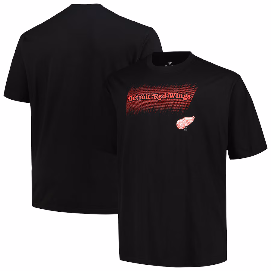 Men's Detroit Red Wings Fanatics Black Big & Tall Wordmark T-Shirt