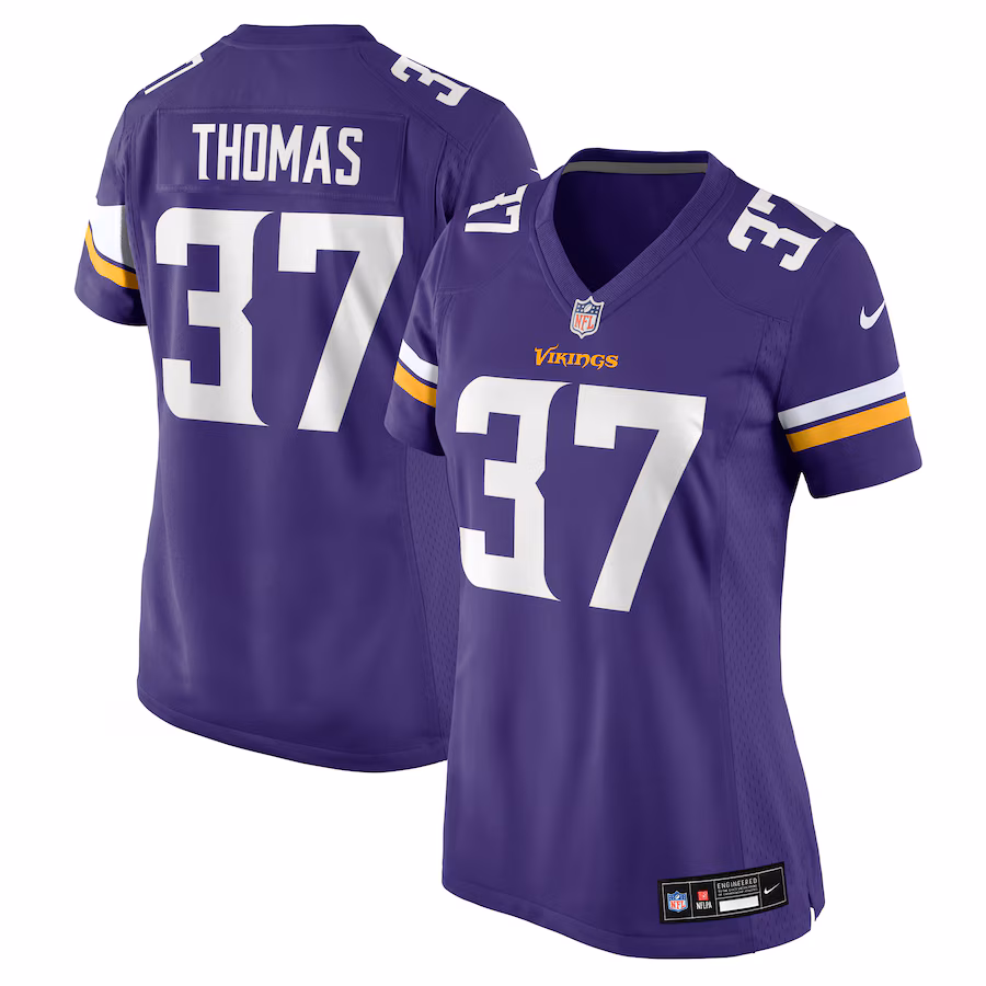 Women's Minnesota Vikings Tavierre Thomas Nike Purple Team Game Jersey