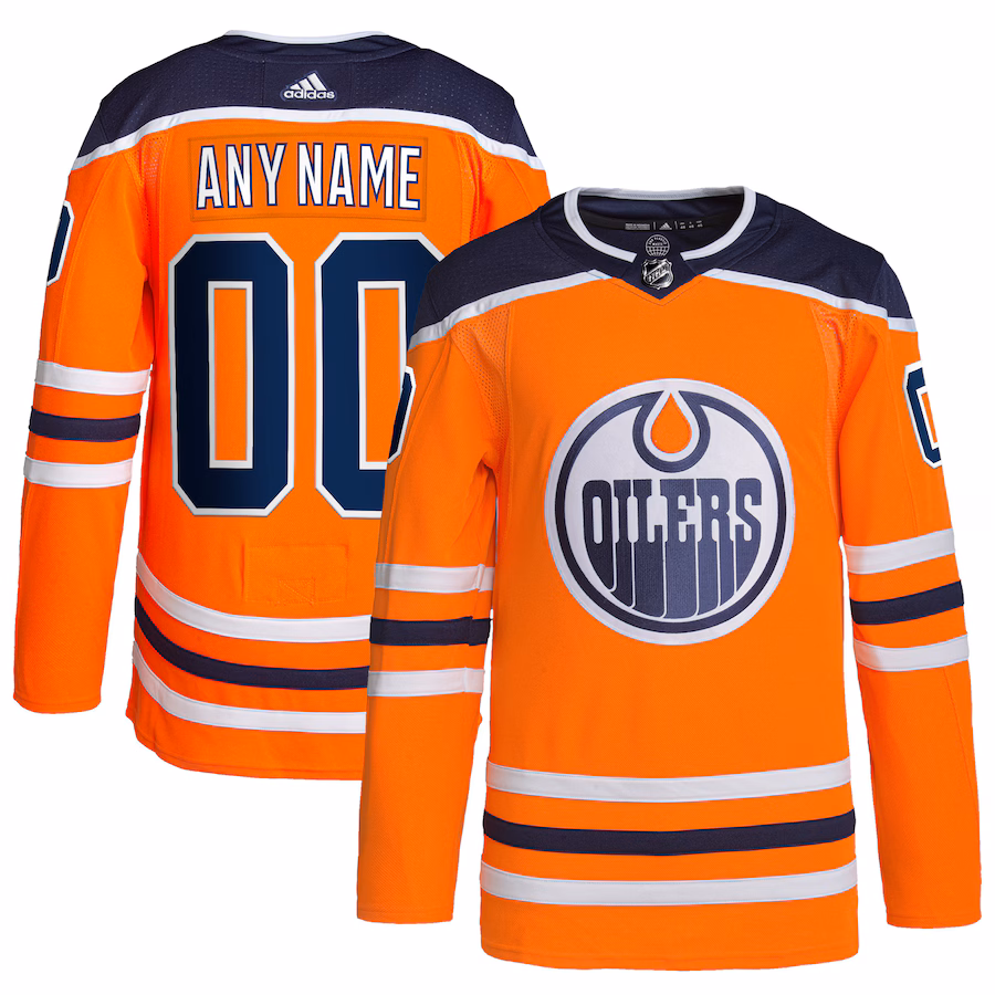 Men's Edmonton Oilers adidas Orange Home Primegreen Authentic Custom Jersey