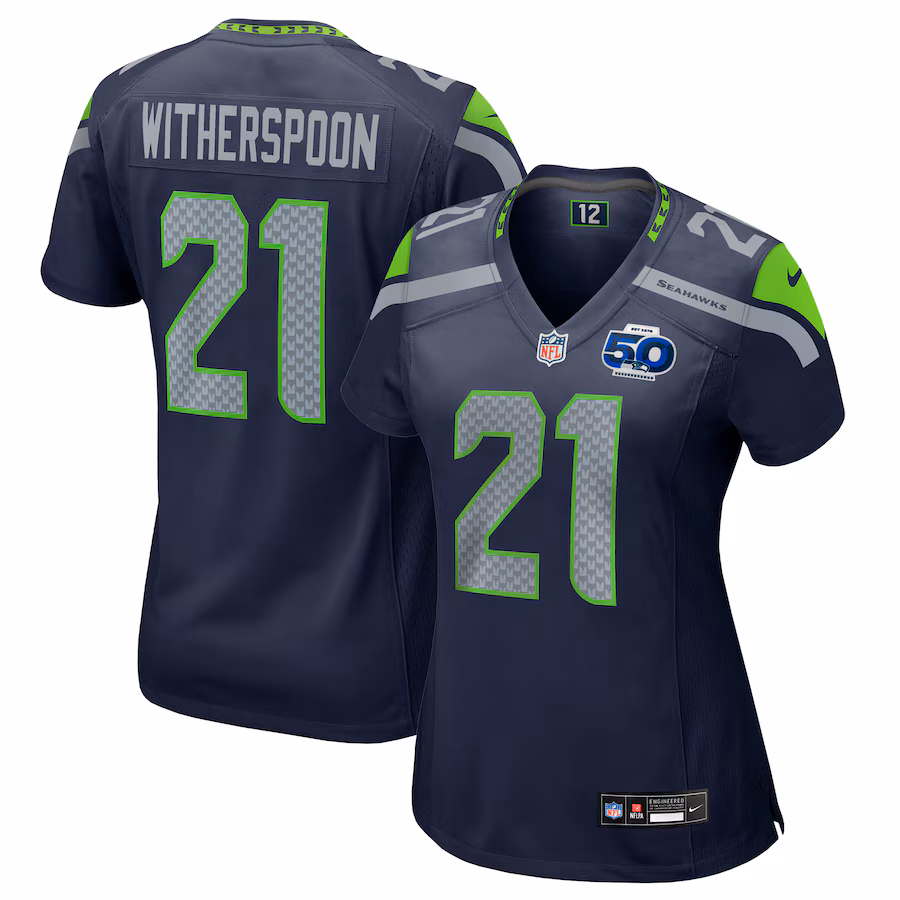 Women's Seattle Seahawks Devon Witherspoon Nike College Navy Team 50th Season Game Jersey