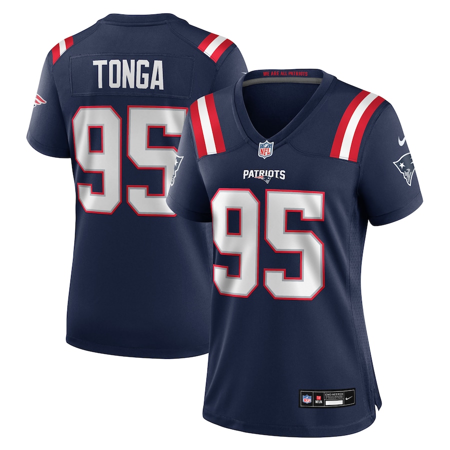 Women's New England Patriots Khyiris Tonga Nike Navy Team Game Jersey