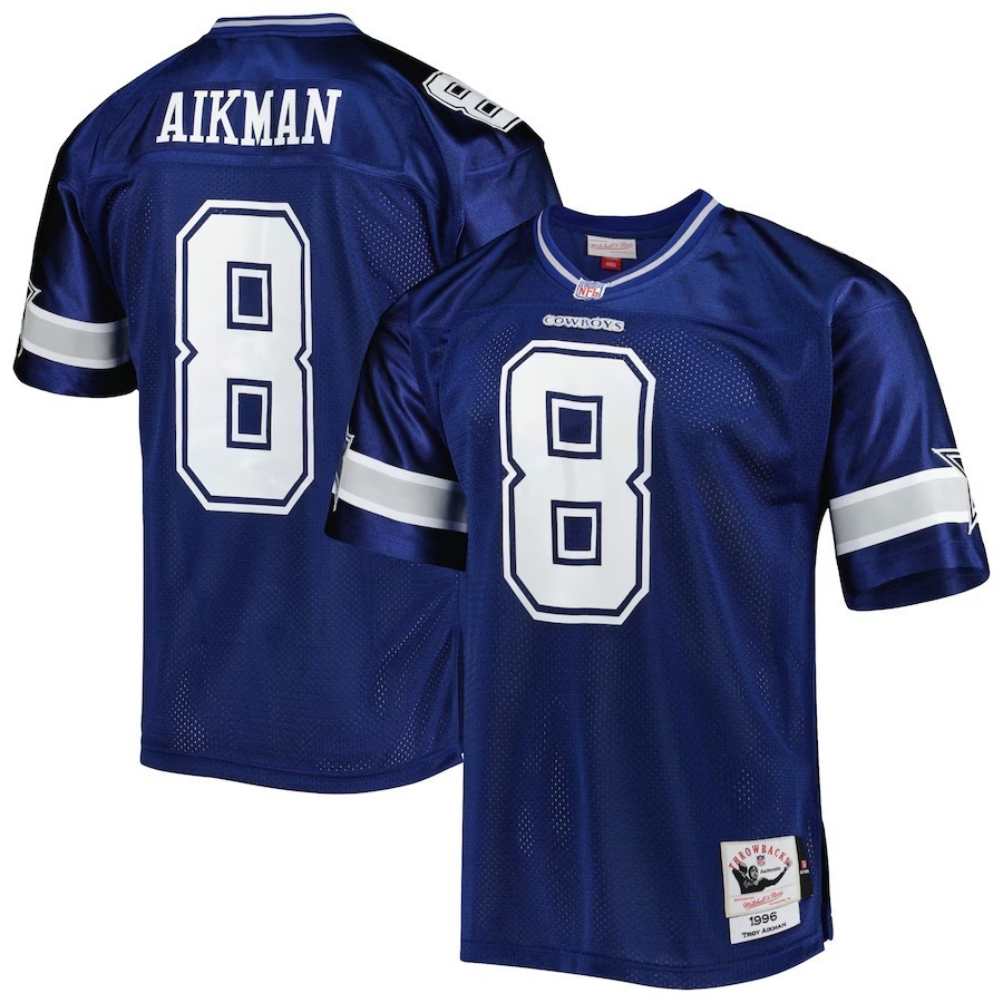Men's Dallas Cowboys 1996 Troy Aikman Mitchell & Ness Navy Authentic Throwback Retired Player Jersey