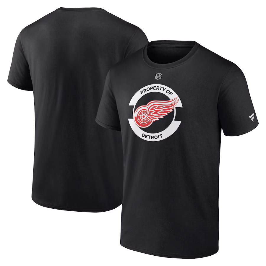 Men's Detroit Red Wings Fanatics Black Authentic Pro Core Secondary T-Shirt