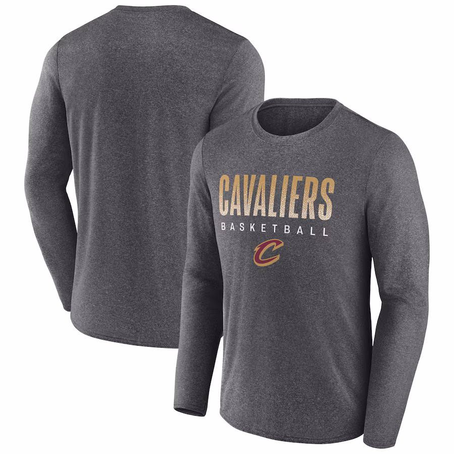 Men's Cleveland Cavaliers  Fanatics Heather Charcoal Iconic Where Legends Play Long Sleeve T-Shirt