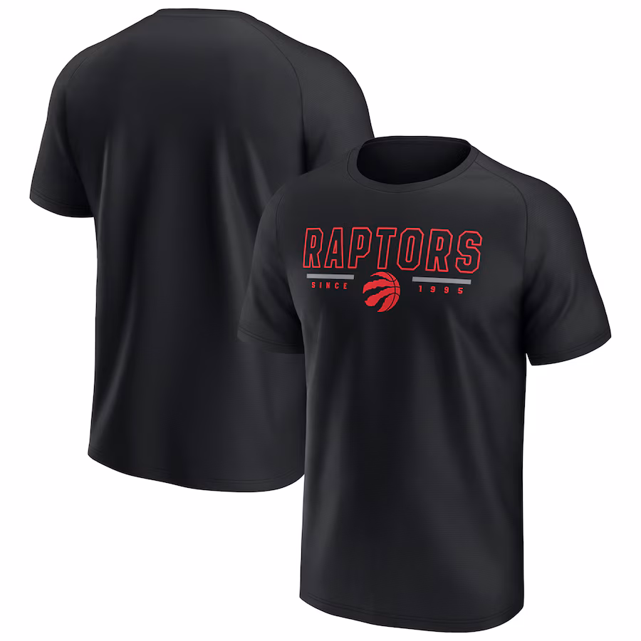 Men's Toronto Raptors Fanatics Black Raglan T-Shirt