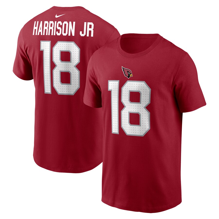 Men's Arizona Cardinals Marvin Harrison Jr. Nike Cardinal  Name & Number T-Shirt