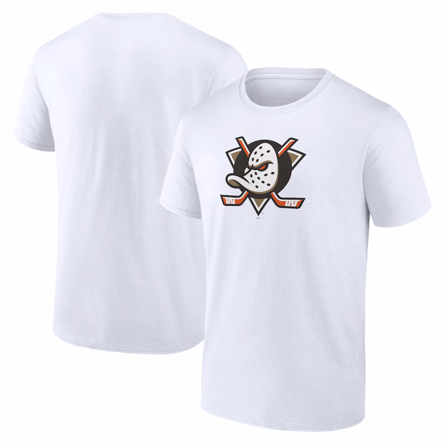 Men's Anaheim Ducks White Primary Logo T-Shirt