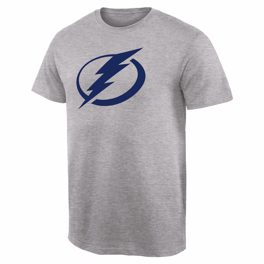 Men's Tampa Bay Lightning Ash Team Primary Logo T-Shirt
