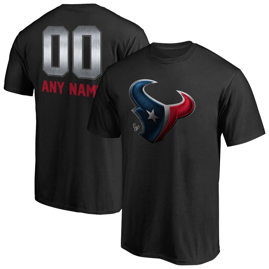 Men's Houston Texans Black Personalized Midnight Mascot T-Shirt