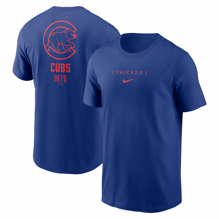 Men's Chicago Cubs Nike Royal Large Logo Back Stack T-Shirt