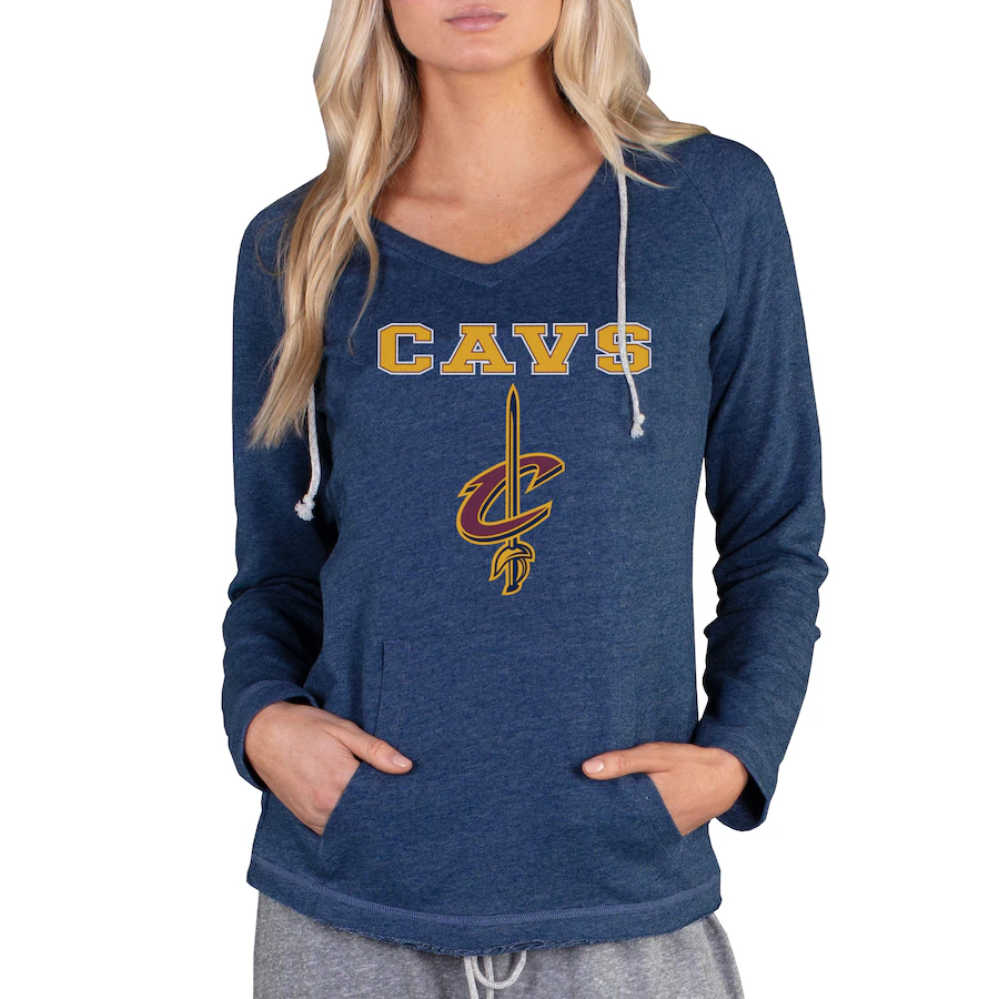 Women's Cleveland Cavaliers Concepts Sport Navy Mainstream Terry Hooded Top