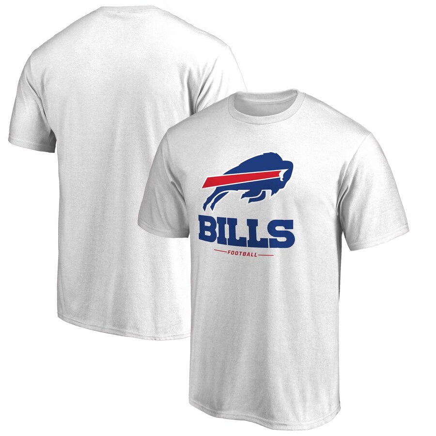 Men's Buffalo Bills White Team Lockup 2 T-Shirt