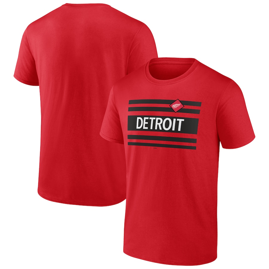 Men's Detroit Red Wings Red Jersey Inspired T-Shirt