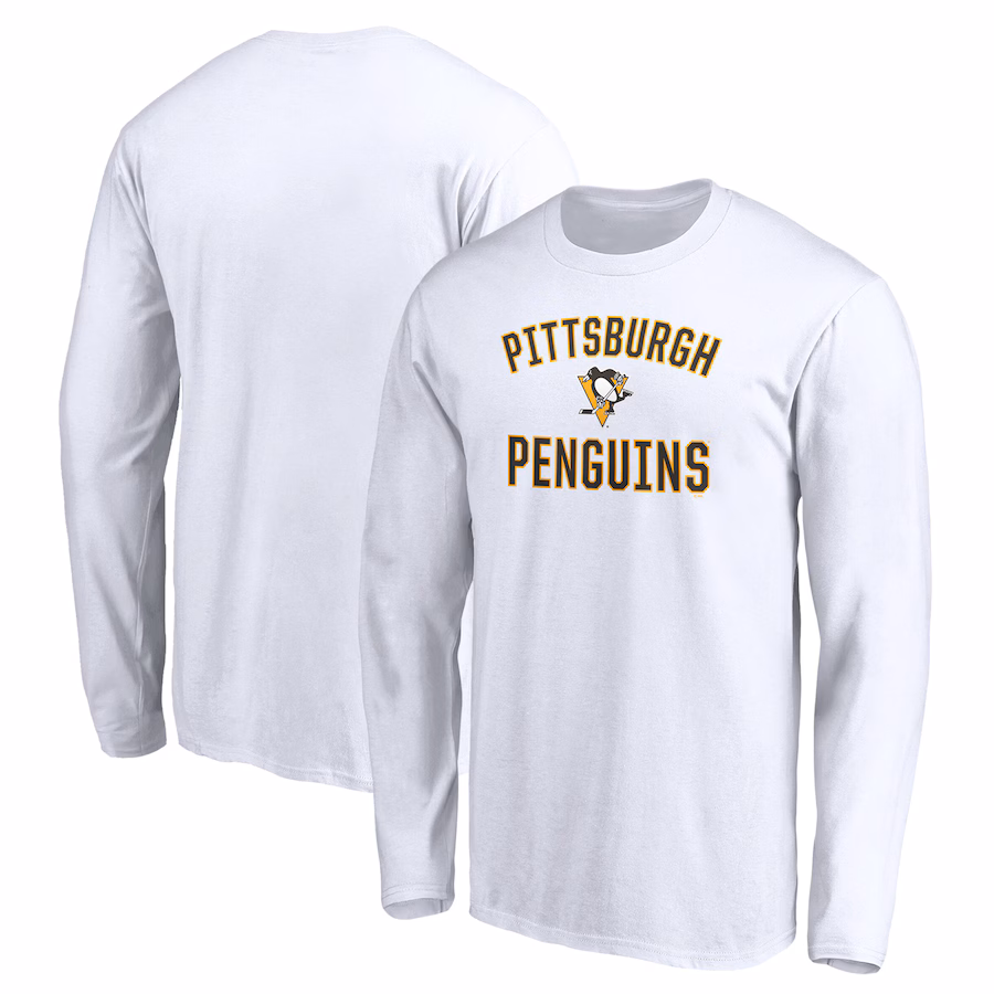 Men's Pittsburgh Penguins White Victory Arch Long Sleeve T-Shirt