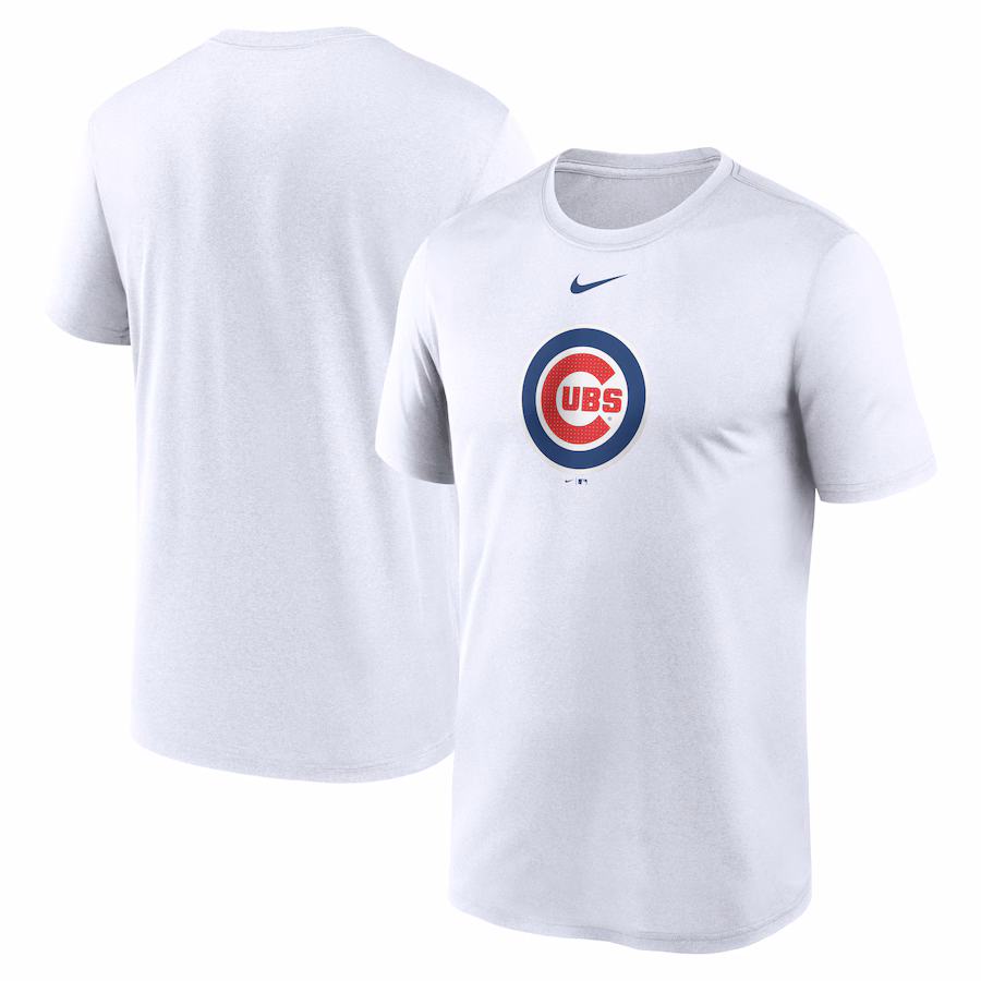 Men's Chicago Cubs Nike White Legend Fuse Large Logo Performance T-Shirt