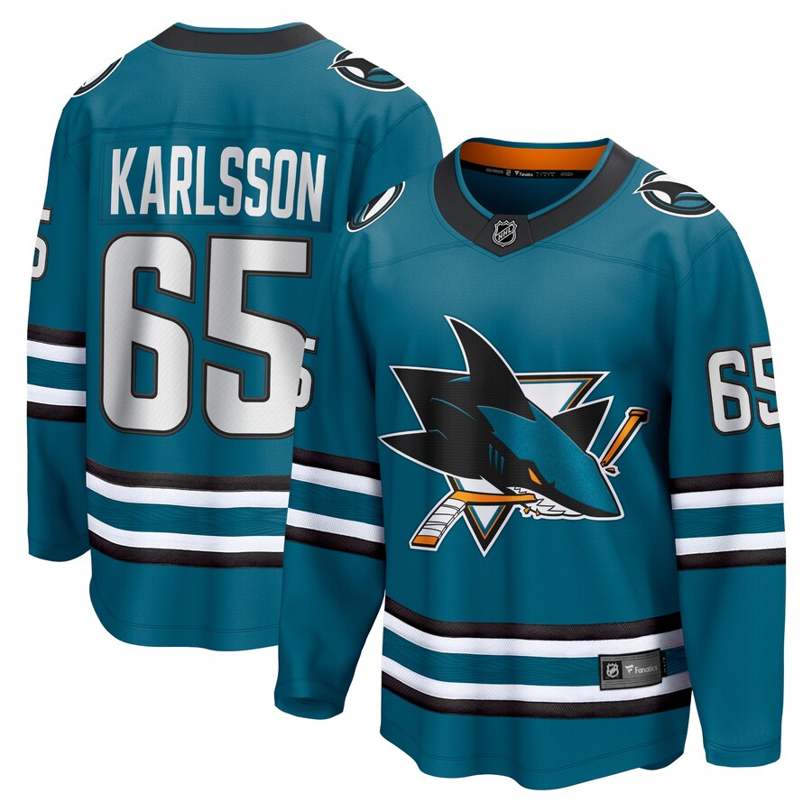 Men's San Jose Sharks Erik Karlsson Fanatics Branded Teal Home Premier Breakaway Player Jersey