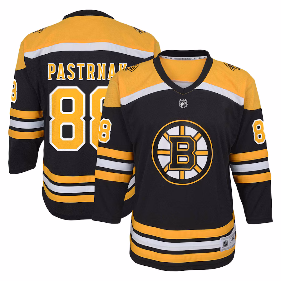 Youth Boston Bruins David Pastrnak Black Home Replica Player Jersey