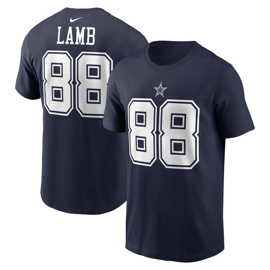 Men's Dallas Cowboys CeeDee Lamb Nike  Navy  Player Name & Number T-Shirt