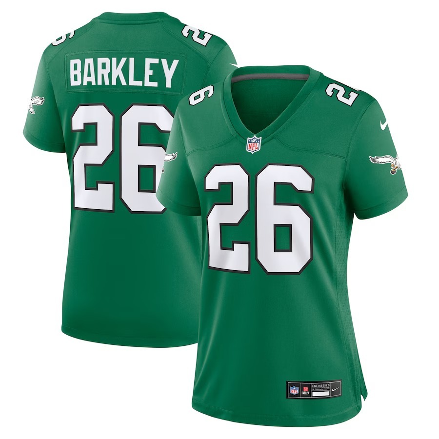 Women's Philadelphia Eagles Saquon Barkley Nike  Kelly Green Alternate Game Jersey