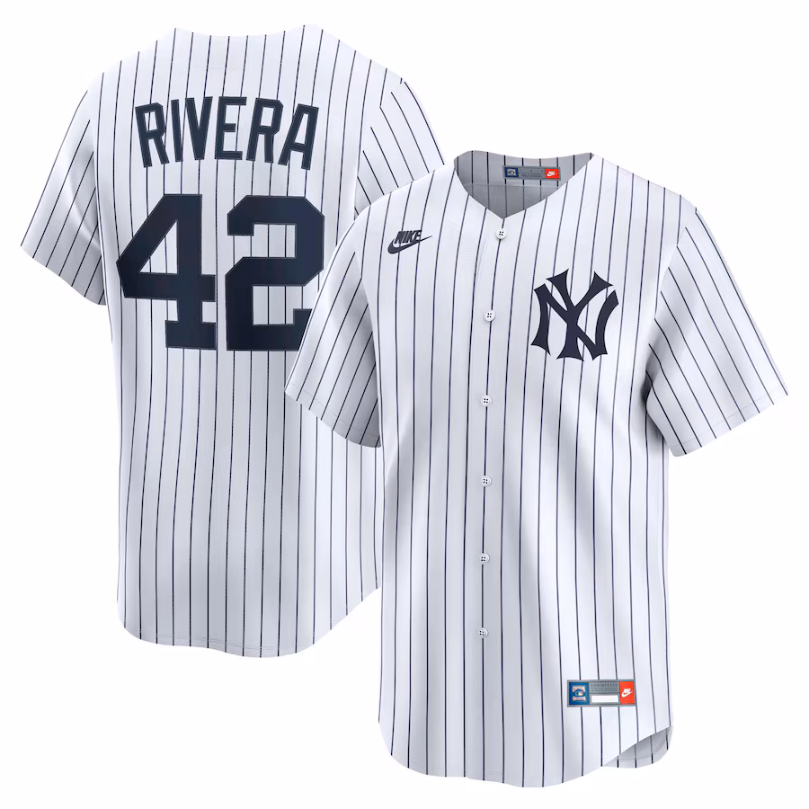 Men's New York Yankees Mariano Rivera Nike White Throwback Cooperstown Collection Limited Jersey