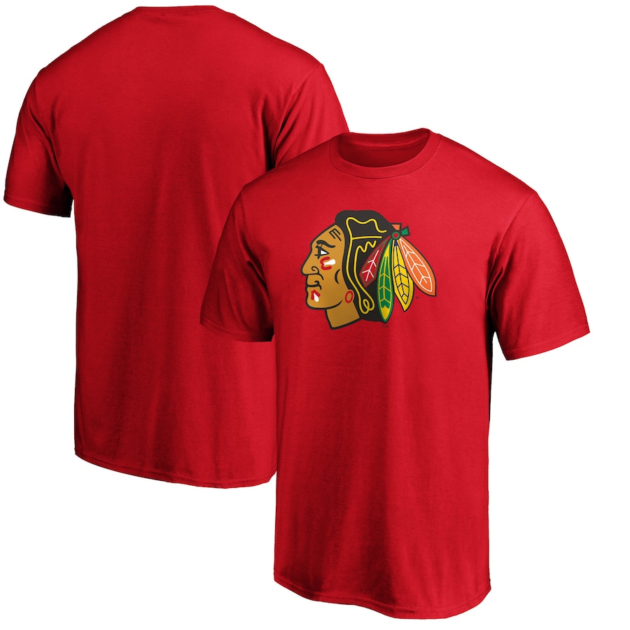 Men's Chicago Blackhawks Red Primary Logo Team T-Shirt