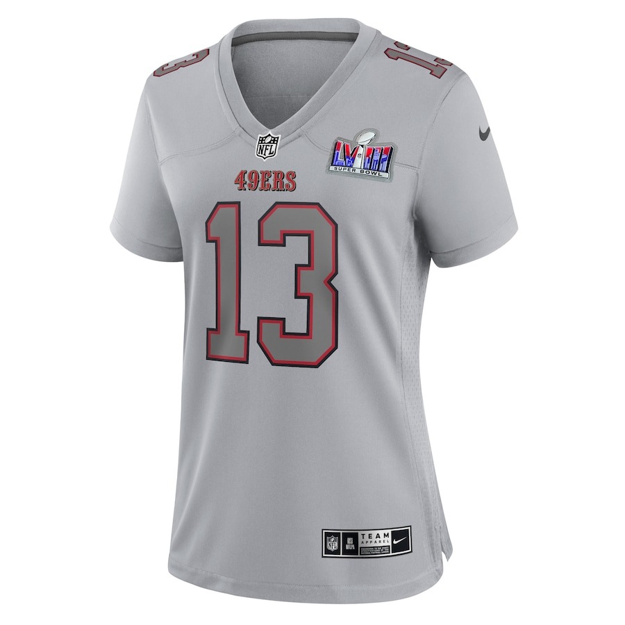 Women's San Francisco 49ers Brock Purdy Nike Gray Super Bowl LVIII Atmosphere Fashion Game Jersey