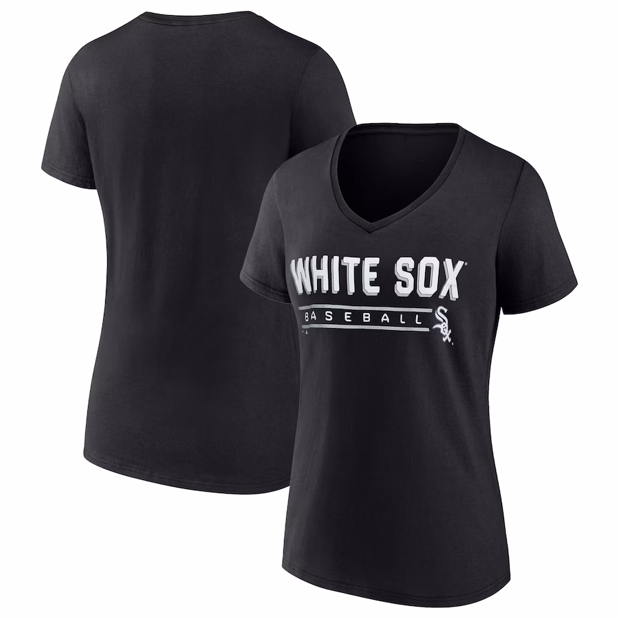 Women's Chicago White Sox Fanatics Black One & Only V-Neck T-Shirt