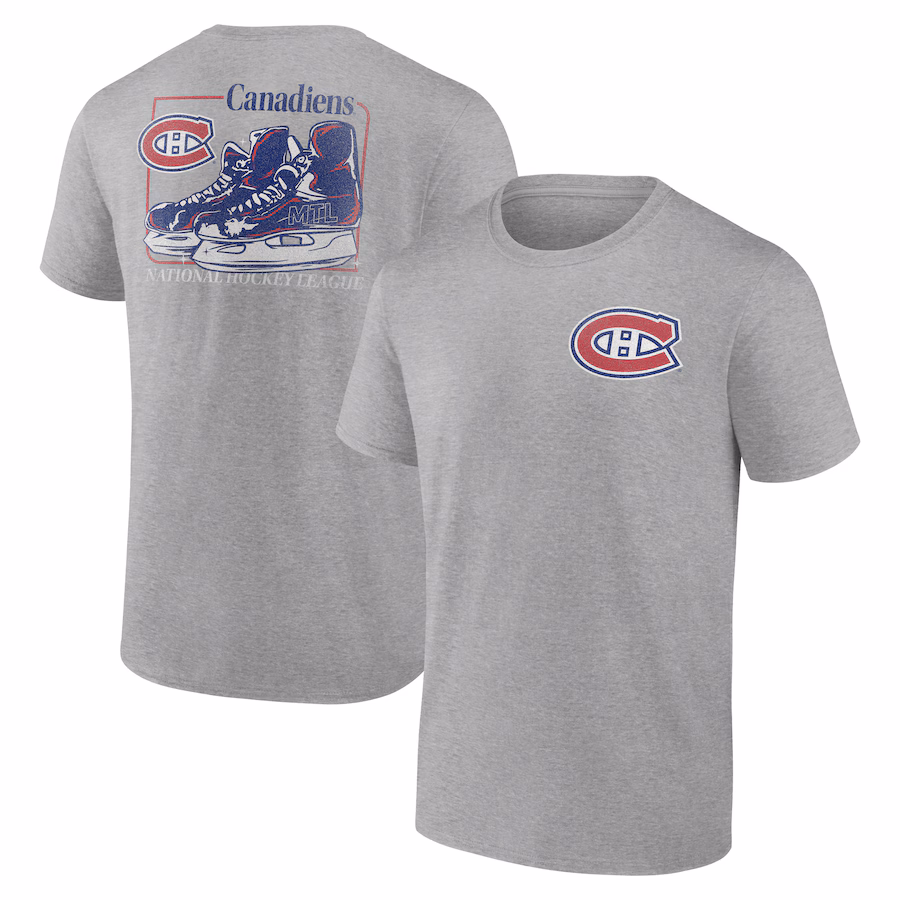 Men's Montreal Canadiens Heather Gray Glory Skates T-Shirt