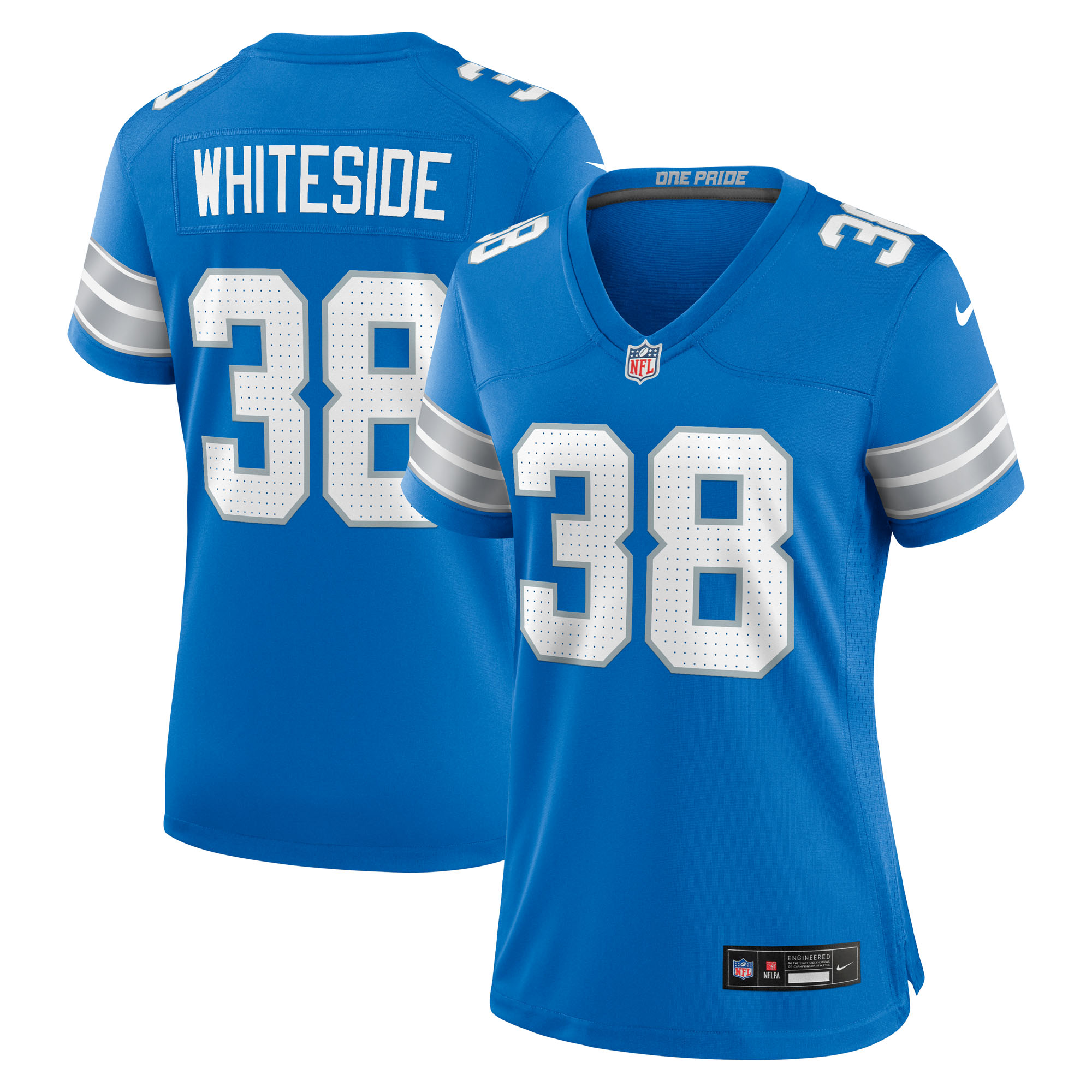 Women's Detroit Lions Nick Whiteside Nike Blue Team Game Jersey