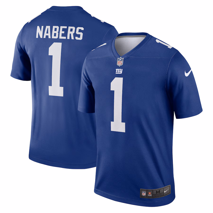 Men's New York Giants Malik Nabers Nike Royal Team Legend Player Performance Top