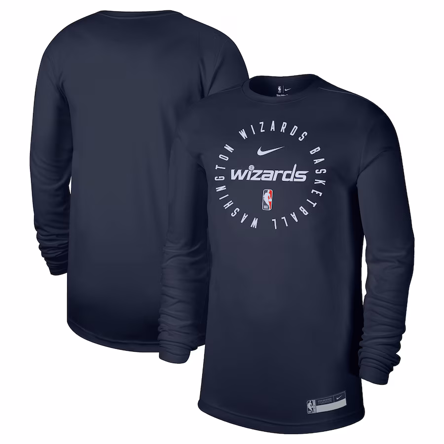 Men's Washington Wizards Nike Navy 2024/25 Legend On-Court Practice Long Sleeve T-Shirt