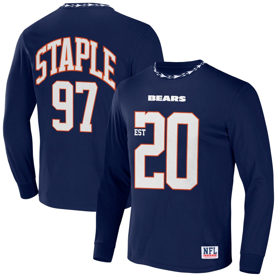 Men's Chicago Bears NFL x Staple Navy Core Team Long Sleeve T-Shirt
