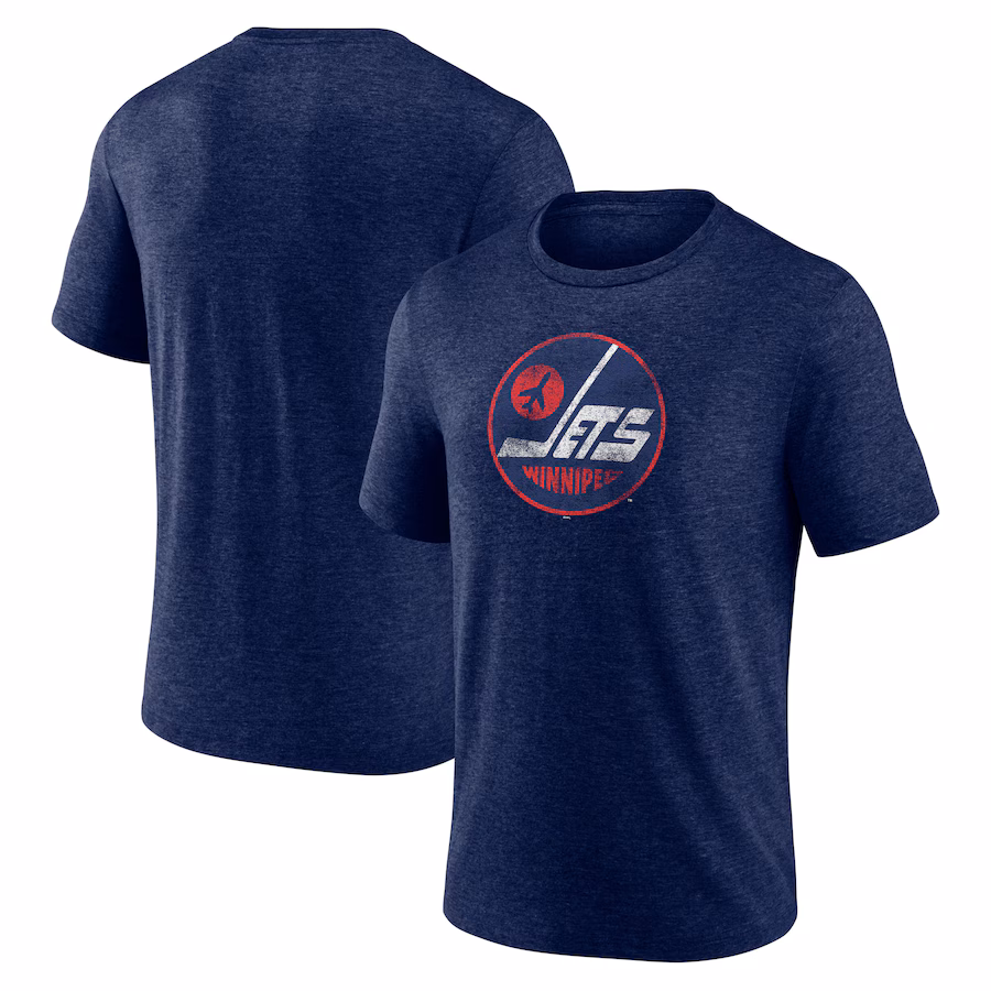 Men's Winnipeg Jets Navy Alternate Logo Tri-Blend T-Shirt