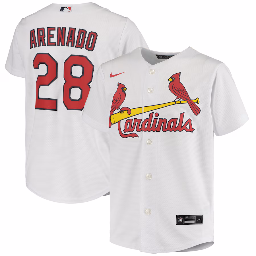 Youth St. Louis Cardinals Nolan Arenado Nike White Home Replica Player Jersey