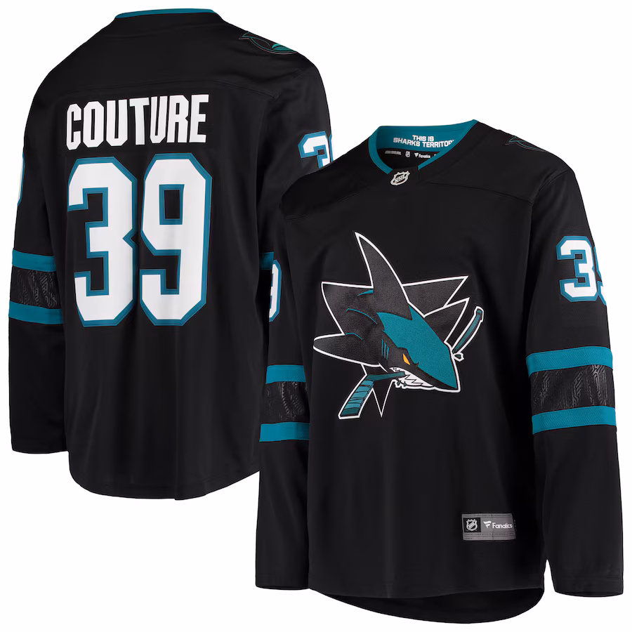 Men's San Jose Sharks Logan Couture Fanatics Black Alternate Breakaway Jersey