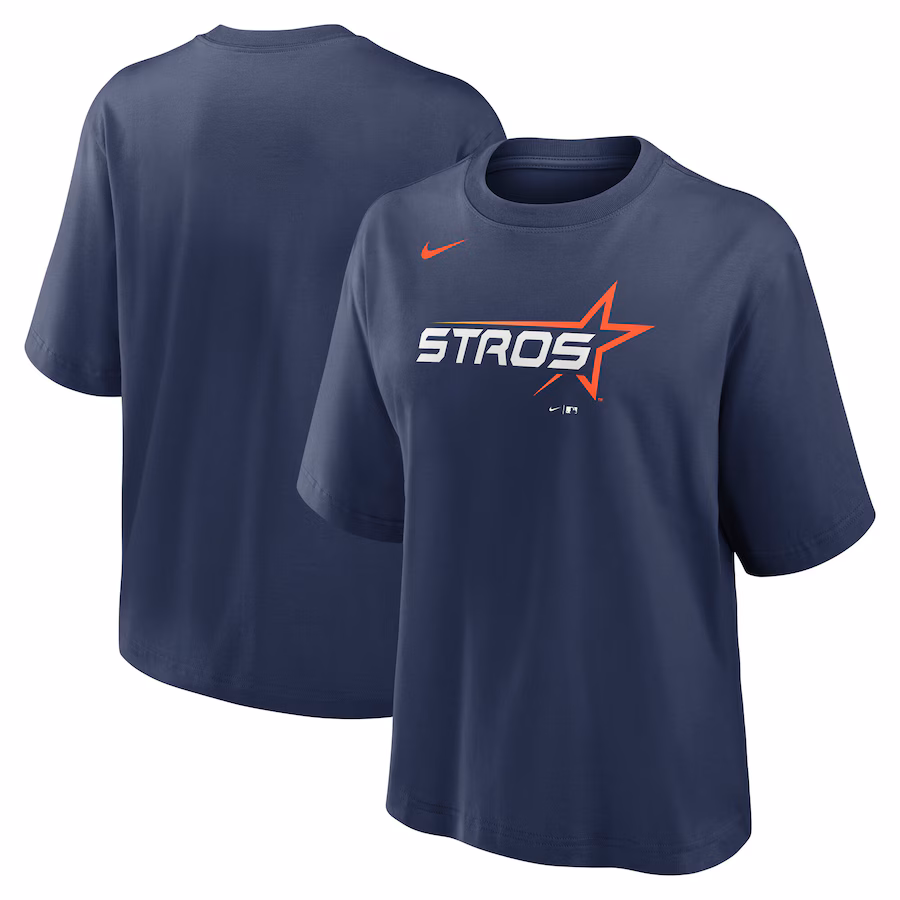 Women's Houston Astros Nike Navy 2025 City Connect Logo Boxy T-Shirt