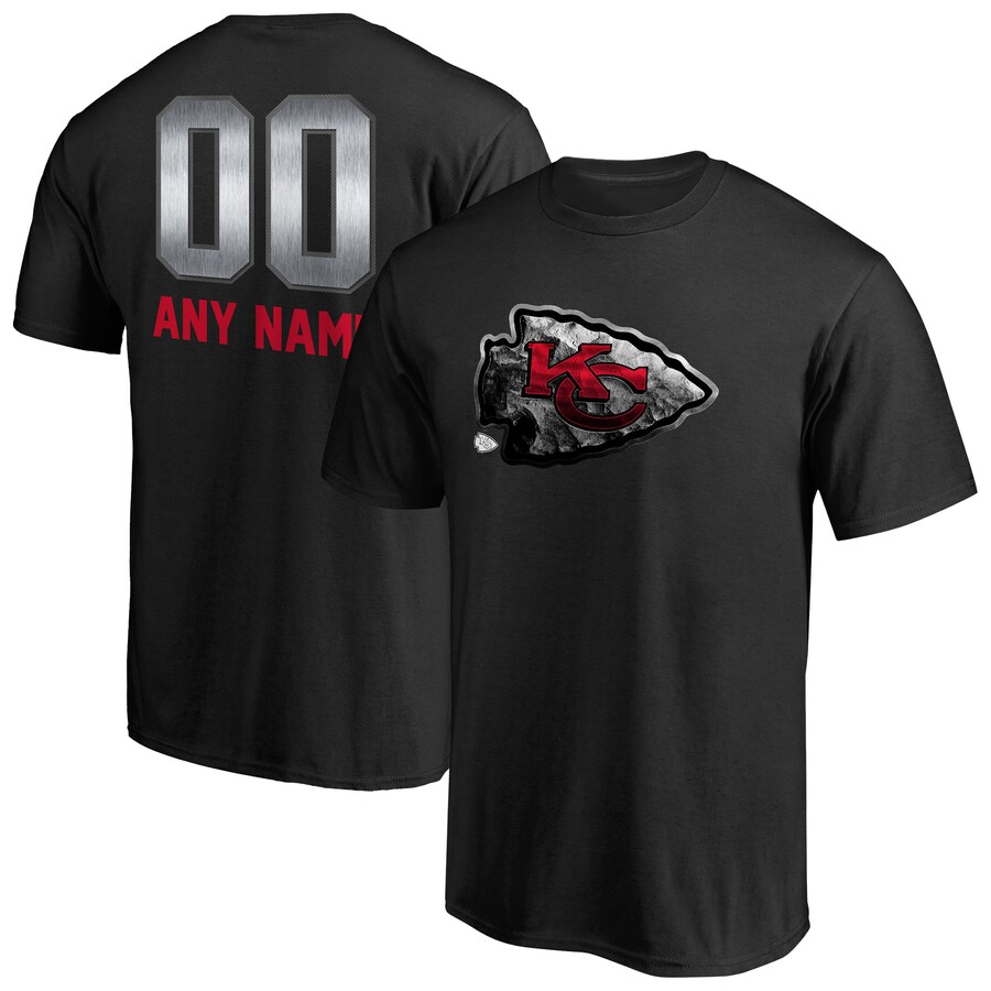 Men's Kansas City Chiefs Black Personalized Midnight Mascot T-Shirt