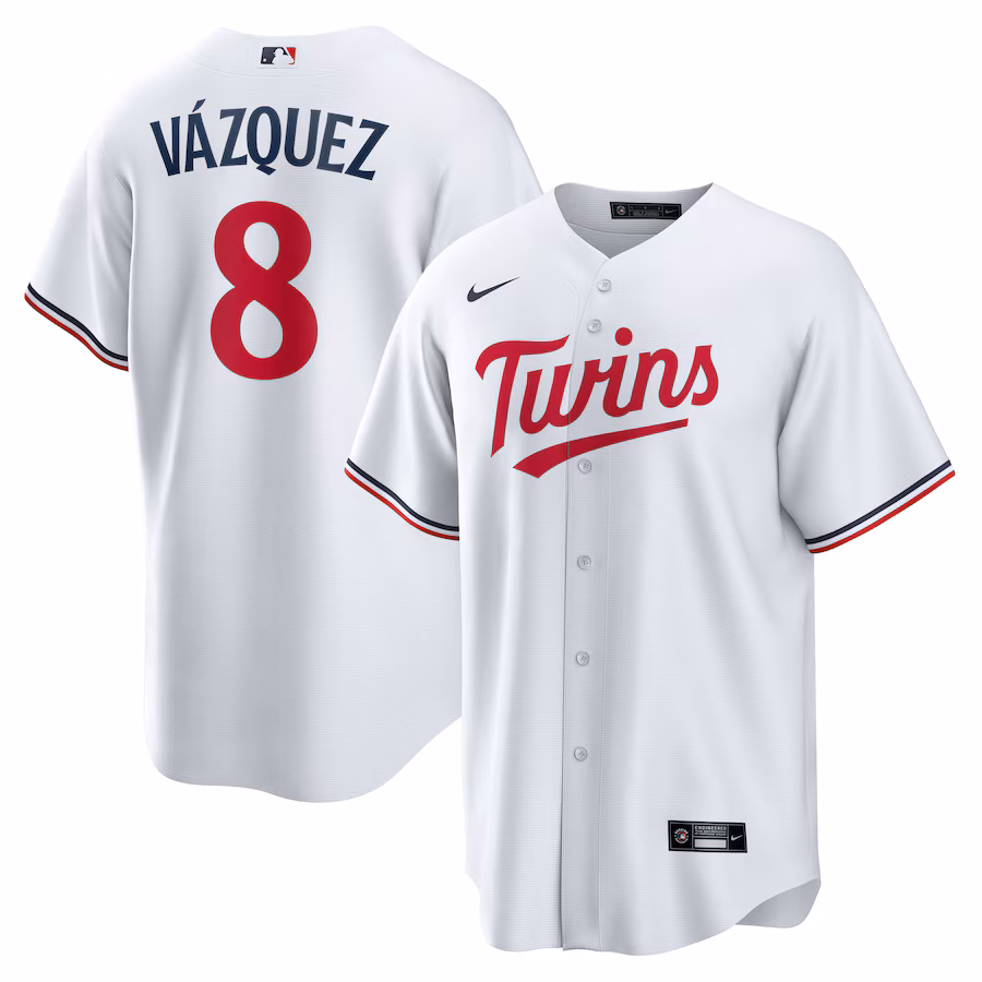 Men's Minnesota Twins Christian Vazquez Nike White Home Replica Jersey