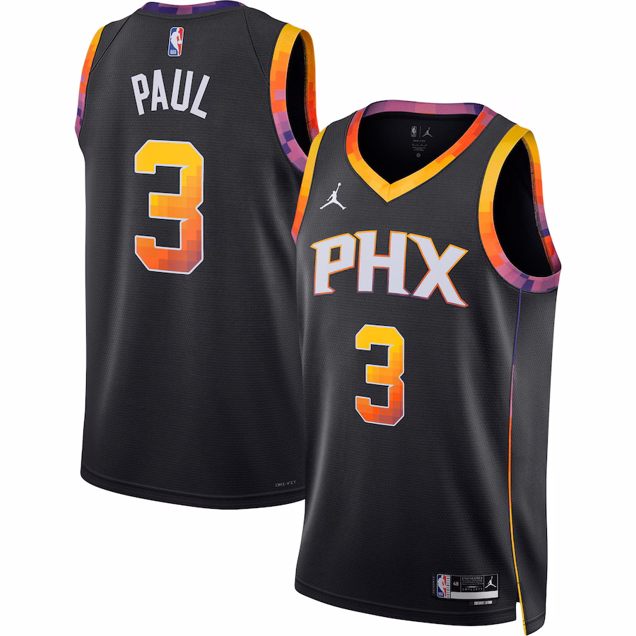 Unisex Phoenix Suns Chris Paul Jordan Brand Black Swingman Jersey - Statement Edition