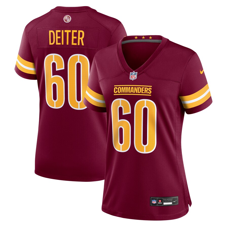 Women's Washington Commanders Michael Deiter Nike Burgundy Team Game Jersey