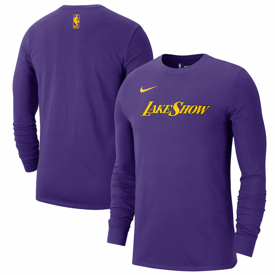 Men's Los Angeles Lakers Nike Purple 2024/25 City Edition Essential Logo Long Sleeve T-Shirt