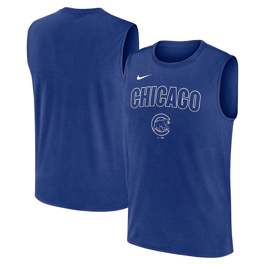Men's Chicago Cubs Nike Royal Knockout Performance Muscle Tank Top